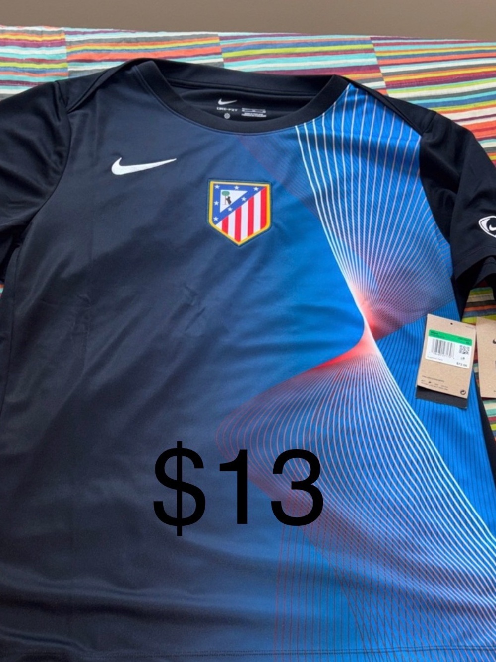 Nike Atlético Madrid logo jersey Black and Blue Jersey large